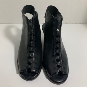 Stuart Weizman peep toe wedge booties